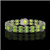 Image 1 : 18.66 ctw Peridot & Diamond Bracelet 14K White Gold - REF-254H5R