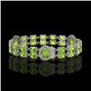 Image 2 : 18.66 ctw Peridot & Diamond Bracelet 14K White Gold - REF-254H5R