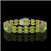 Image 1 : 18.93 ctw Peridot & Diamond Bracelet 14K Yellow Gold - REF-259X3A