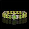 Image 2 : 18.93 ctw Peridot & Diamond Bracelet 14K Yellow Gold - REF-259X3A