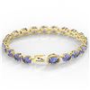 Image 3 : 32 ctw Tanzanite & VS/SI Diamond Micro Bracelet 14k Yellow Gold - REF-328R9K