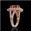 Image 3 : 5.12 ctw Certified Ruby & Diamond Victorian Ring 14K Rose Gold - REF-161N8F