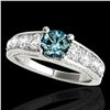 Image 1 : 3.05 ctw SI Certified Fancy Blue Diamond Solitaire Ring 10k White Gold - REF-286M4G