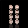 Image 1 : 6.09 ctw Morganite & Diamond Micro Pave Halo Earrings 10k Rose Gold - REF-143W6H