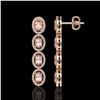 Image 2 : 6.09 ctw Morganite & Diamond Micro Pave Halo Earrings 10k Rose Gold - REF-143W6H