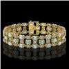 Image 1 : 16.06 ctw Sky Topaz & Diamond Row Bracelet 10K Yellow Gold - REF-209K3Y