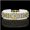 Image 2 : 16.06 ctw Sky Topaz & Diamond Row Bracelet 10K Yellow Gold - REF-209K3Y