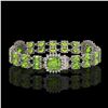 Image 2 : 18.93 ctw Peridot & Diamond Bracelet 14K White Gold - REF-259H3R