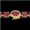 Image 1 : 17.25 ctw Pink Tourmaline & Diamond Micro Bracelet 14k Yellow Gold - REF-218X2A