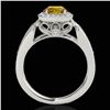 Image 2 : 1.3 ctw Certified SI/I Fancy Intense Yellow Diamond Ring 10k White Gold - REF-197H8R