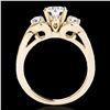 Image 2 : 1.45 ctw Certified Diamond 3 Stone Ring 10k Yellow Gold - REF-204M5G