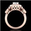 Image 1 : 1.5 ctw VS/SI Diamond Solitaire Art Deco 3 Stone Ring 18k Rose Gold - REF-300K2Y
