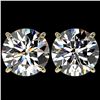 Image 1 : 5 ctw Certified Quality Diamond Stud Earrings 10k Yellow Gold - REF-1212G8W