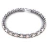 Image 3 : 11 ctw Morganite & VS/SI Diamond Eternity Bracelet 10k White Gold - REF-134G5W