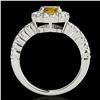 Image 2 : 1.75 ctw Certified SI/I Fancy Intense Yellow Diamond Ring 10k White Gold - REF-211X4A
