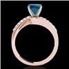 Image 2 : 1.15 ctw SI Certified Fancy Blue Diamond Bypass Ring 10k Rose Gold - REF-111F8M