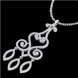 1.60 ctw VS/SI Diamond Micro Pave Designer Necklace 14k White Gold - REF-167W3H