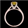 Image 2 : 1.5 ctw Certified SI/I Fancy Intense Yellow Diamond Ring 10k Rose Gold - REF-190F9M