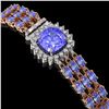 Image 2 : 27.75 ctw Tanzanite & Diamond Bracelet 14K Rose Gold - REF-377X5A