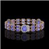 Image 2 : 17.83 ctw Tanzanite & Diamond Bracelet 14K Rose Gold - REF-280F2M