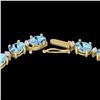 Image 1 : 24 ctw Aquamarine & VS/SI Diamond Eternity Necklace 10k Yellow Gold - REF-243H5R