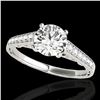 Image 1 : 1.35 ctw Certified Diamond Solitaire Ring 10k White Gold - REF-177M3G