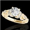 Image 1 : 1.2 ctw Certified Diamond Solitaire Antique Ring 10k Yellow Gold - REF-196R4K