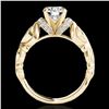 Image 2 : 1.2 ctw Certified Diamond Solitaire Antique Ring 10k Yellow Gold - REF-196R4K