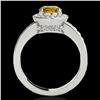 Image 2 : 1.4 ctw Certified SI/I Fancy Intense Yellow Diamond Ring 10k White Gold - REF-200R5K