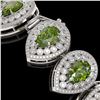 Image 3 : 57.24 ctw Tourmaline & Diamond Victorian Bracelet 14K White Gold - REF-1769M5G