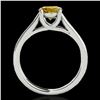 Image 2 : 1 ctw Certified SI/I Fancy Intense Yellow Diamond Ring 10k White Gold - REF-182H8R