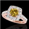 Image 1 : 2.5 ctw Certified SI/I Fancy Intense Yellow Diamond Ring 10k Rose Gold - REF-245G5W