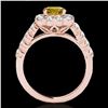 Image 2 : 2.5 ctw Certified SI/I Fancy Intense Yellow Diamond Ring 10k Rose Gold - REF-245G5W