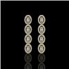 Image 1 : 3.84 ctw Oval Cut Diamond Micro Pave Earrings 18K Yellow Gold - REF-334R6K