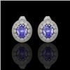 Image 1 : 9.06 ctw Tanzanite & Diamond Victorian Earrings 14K White Gold - REF-286G8W