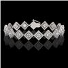 Image 1 : 11.7 ctw Princess Cut Diamond Micro Pave Bracelet 18K White Gold - REF-1611N3F