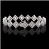 Image 2 : 11.7 ctw Princess Cut Diamond Micro Pave Bracelet 18K White Gold - REF-1611N3F