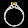 Image 2 : 1.75 ctw Certified SI/I Fancy Intense Yellow Diamond Ring 10k White Gold - REF-354M5G