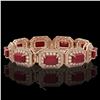 Image 2 : 61.92 ctw Certified Ruby & Diamond Victorian Bracelet 14K Rose Gold - REF-1288F4M