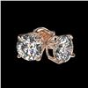 Image 3 : 1.02 ctw Certified Quality Diamond Stud Earrings 10k Rose Gold - REF-72Y3X