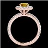 Image 2 : 1.75 ctw Certified SI/I Fancy Intense Yellow Diamond Ring 10k Rose Gold - REF-204H5R