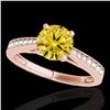 Image 1 : 1.25 ctw Certified SI/I Fancy Intense Yellow Diamond Ring 10k Rose Gold - REF-188N2F