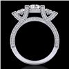 Image 1 : 2.3 ctw VS/SI Diamond Micro Pave 3 Stone Ring 18k White Gold - REF-263K6Y