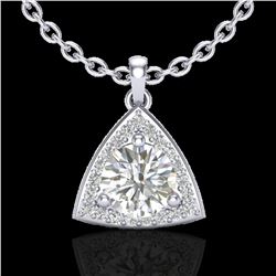 1.50 ctw Micro Pave VS/SI Diamond Certified Necklace 18k White Gold - REF-385K8Y