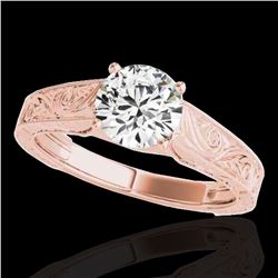 1.5 ctw Certified Diamond Solitaire Antique Ring 10k Rose Gold - REF-327W3H