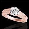 Image 1 : 1.5 ctw Certified Diamond Solitaire Antique Ring 10k Rose Gold - REF-327W3H