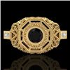 Image 2 : 0.75 ctw Fancy Black Diamond Engagment Art Deco Ring 18k Yellow Gold - REF-118A2N