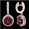 Image 2 : 5.50 ctw Garnet & Micro Pave VS/SI Diamond Designer 14k Rose Gold - REF-72G8W