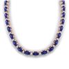 Image 3 : 34 ctw Tanzanite & VS/SI Diamond Eternity Necklace 10k Rose Gold - REF-281N8F
