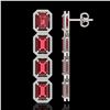 Image 2 : 19.44 ctw Tourmaline & Diamond Micro Pave Halo Earrings 10k White Gold - REF-636R4K